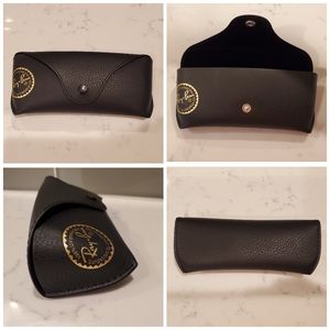 Ray Ban Leather Snap Closure Sunglasses Case,Black